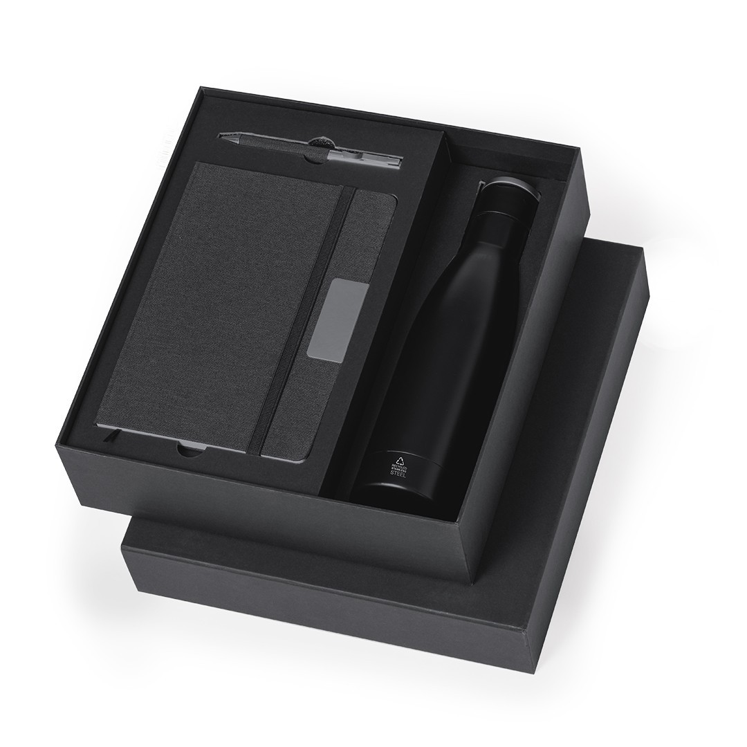 Set Datiford - Termo, bloc de notas y Bolígrafo