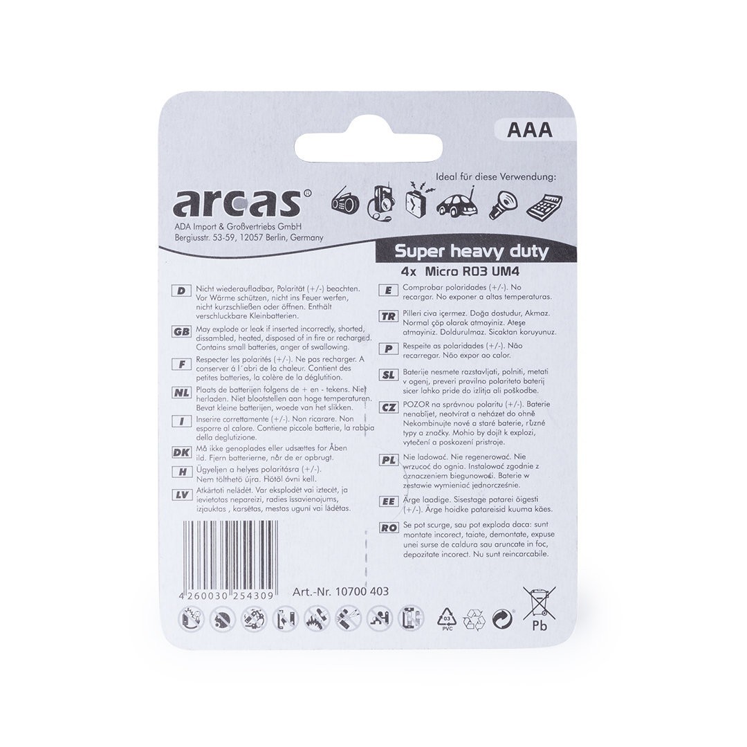 Blister 4 Pilas 1,5V AAA/ R03