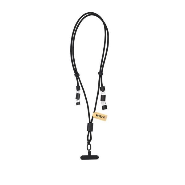 Cable Cargador Soporte TEBRER (lanyard) Negro - 21768NEGS/T MKT - Ref. 21768 Makito