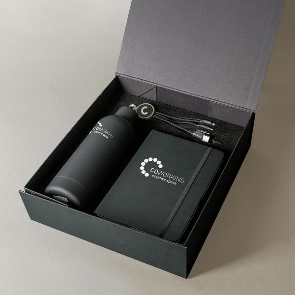 Set OBSIDIAN (botella, libreta y cable cargador) - Ref. 54544 Goya