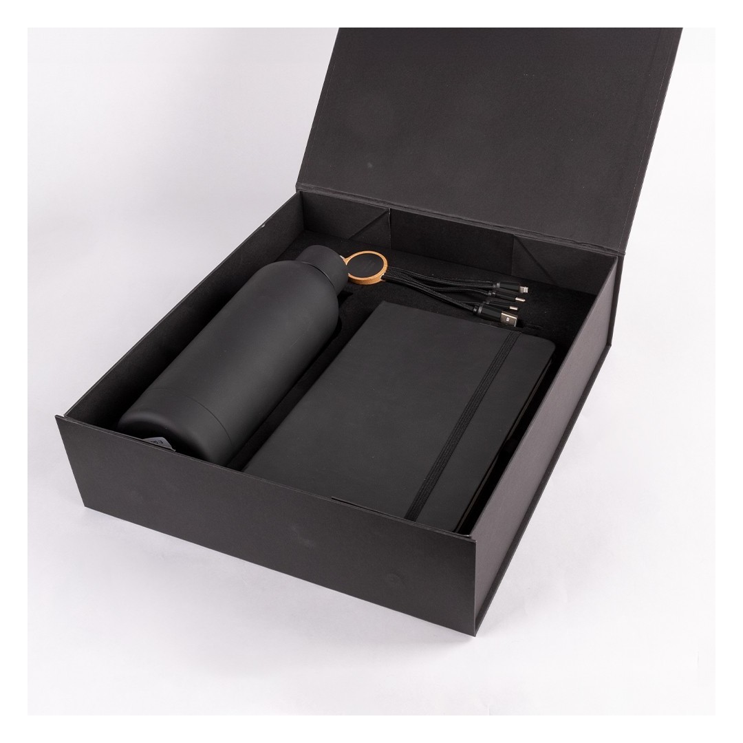Set OBSIDIAN (botella, libreta y cable cargador)