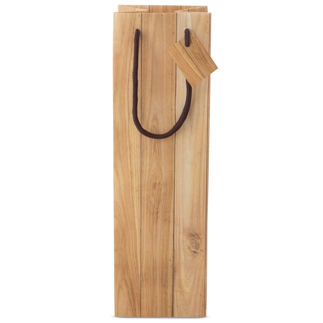 Bolsa Papel Efecto Madera 1 Botella ABETO