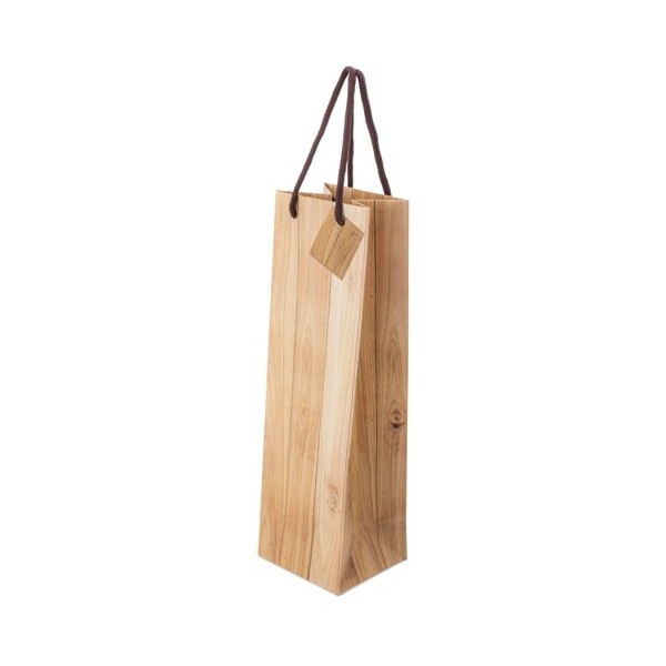 Bolsa Papel Efecto Madera 1 Botella ABETO