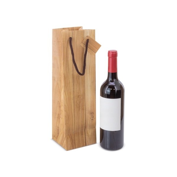 Bolsa Papel Efecto Madera 1 Botella ABETO