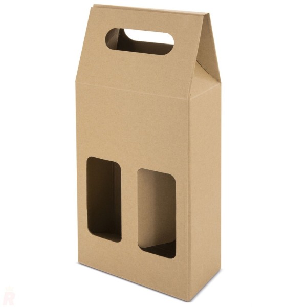 Caja Cartón Ventana 2 Botellas TREVISO - Ref. G-063 Cifra