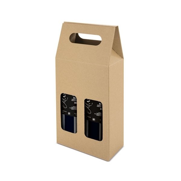 Caja Cartón Ventana 2 Botellas TREVISO