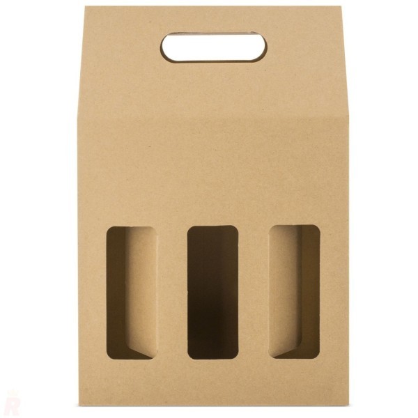 Caja Cartón Ventana 3 Botellas TREVISO