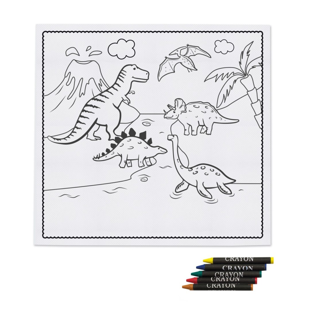 Mantel Infantil Colorear Ceras SAURUS