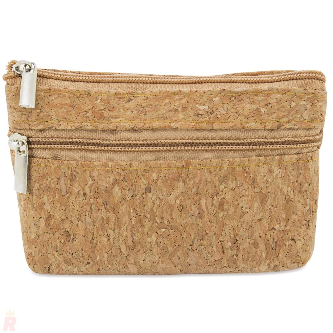 Monedero Corcho Doble Cremallera NATUR - Ref. B-617 Cifra