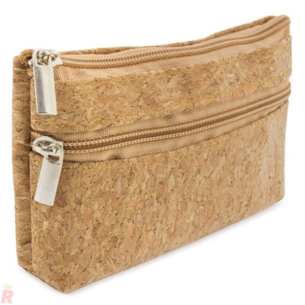 Monedero Corcho Doble Cremallera NATUR - Ref. B-617 Cifra 2