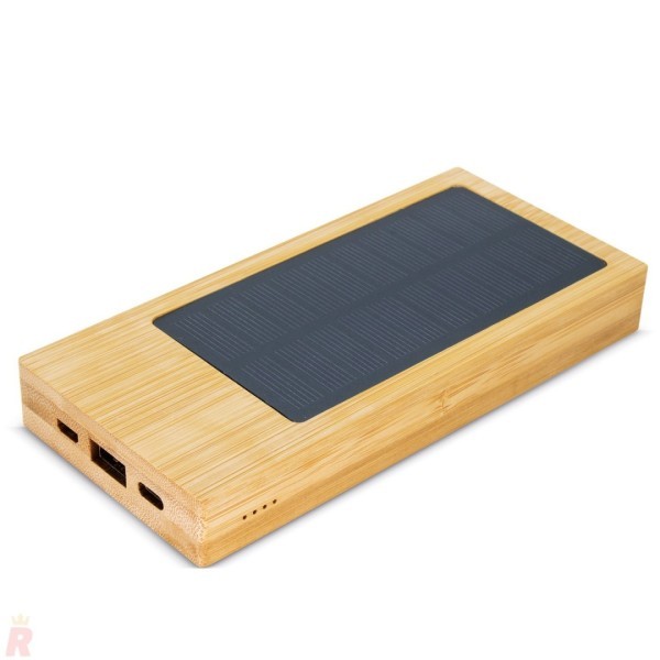 Power Bank Cargador Solar Bambú NAPLES - Ref. 10066 Cifra