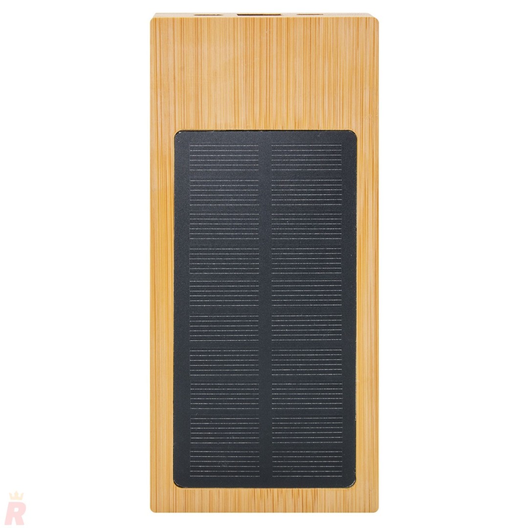 Power Bank Cargador Solar Bambú NAPLES