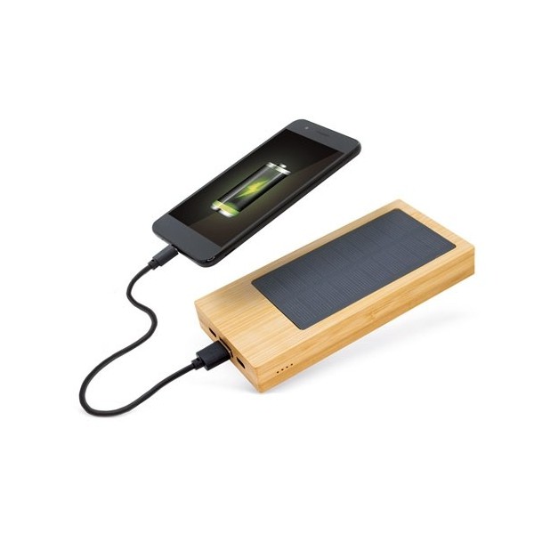 Power Bank Cargador Solar Bambú NAPLES