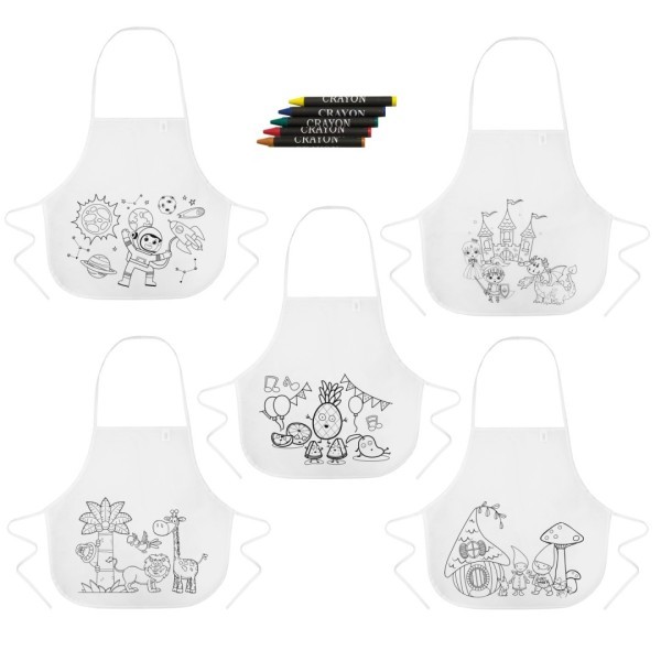 Set Delantales Infantiles Colorear CHISPI (Pack 5) - Ref. T-414 Cifra