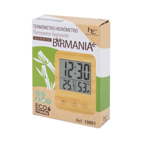 Termómetro Higrómetro Bambú BIRMANIA