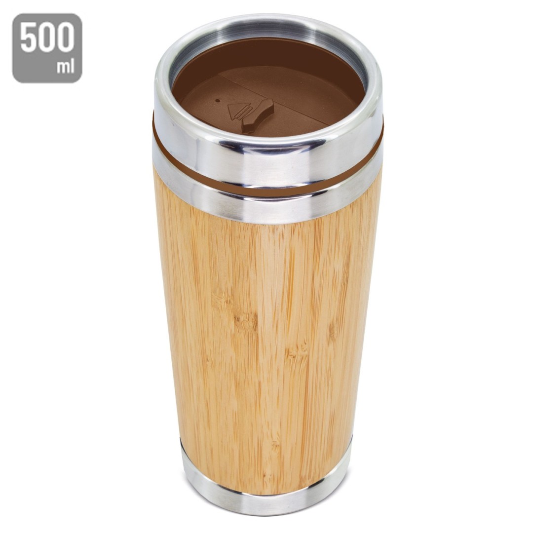 Vaso Termo Bambú Doble Capa 500 ml CUE - Ref. 10079 Cifra