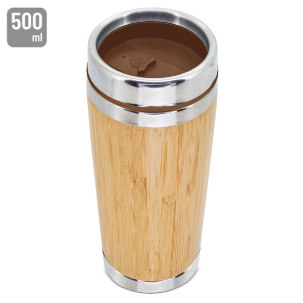 Vaso Termo Bambú Doble Capa 500 ml CUE - Ref. 10079 Cifra