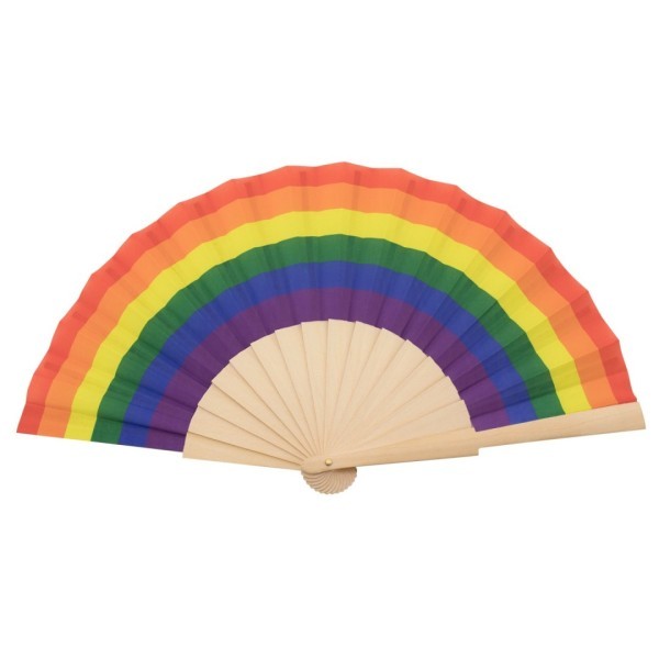 Abanico Madera 16 Varillas SEVILLA LGBT Arcoíris - Ref. T-160-CO Cifra