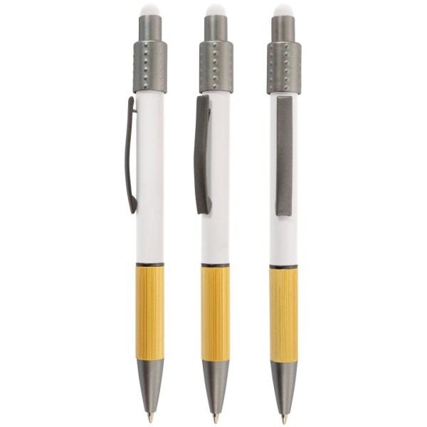 Bolígrafo Antiestrés Giratorio Touch ENEKO Blanco - Ref. 10766-BL Cifra