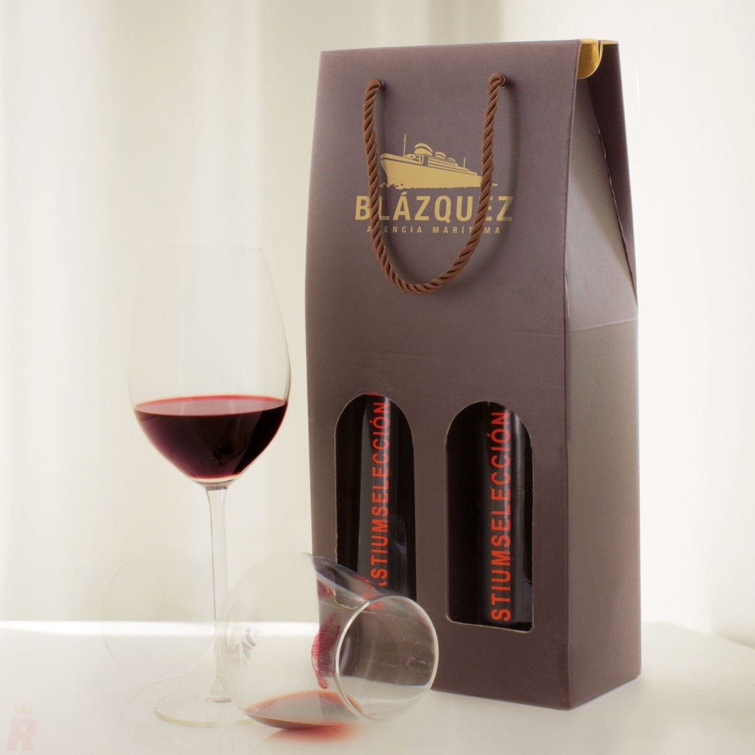 Caja Cartón Lujo 2 Botellas MESEGUERA