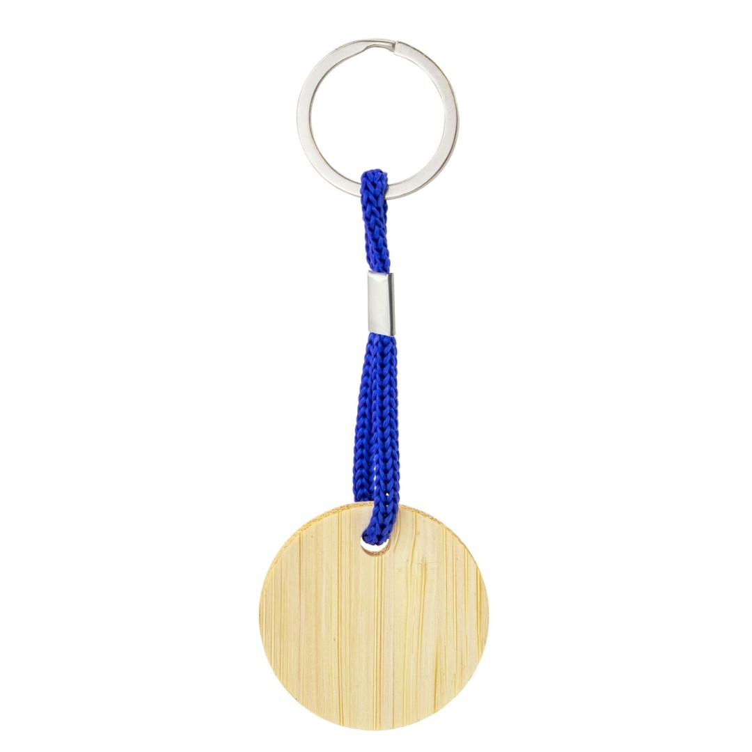 Llavero Bambú REDONDO YIBIN Azul - Ref. 10795-AZ Cifra