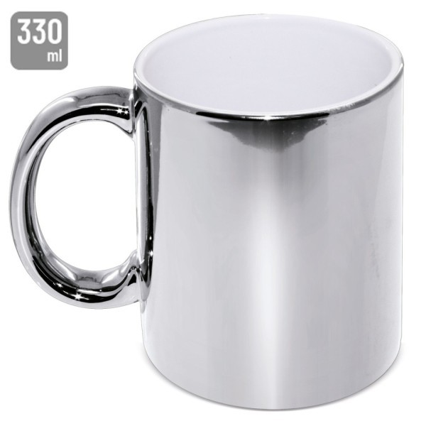 Taza Cerámica Metalizada Multicolor SYBAL Plata o Plateado - Ref. Z-603-PT Cifra