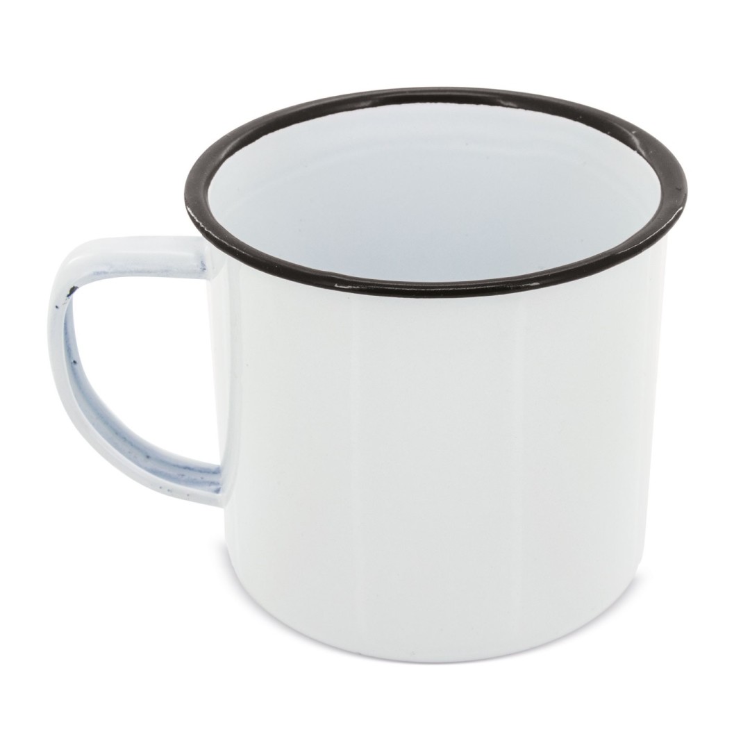 Taza Metálica Esmaltada RETRO REBORDE Negro - Ref. 60050-NE Cifra