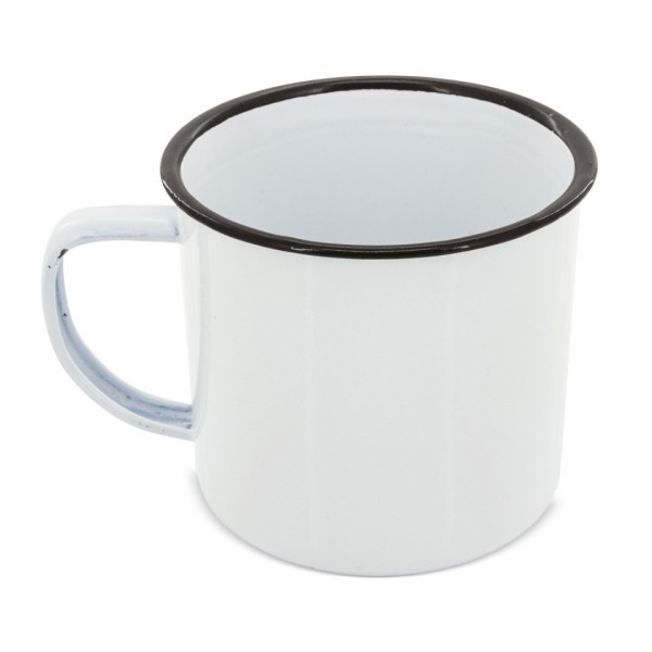 Taza Metálica Esmaltada RETRO REBORDE Negro - Ref. 60050-NE Cifra