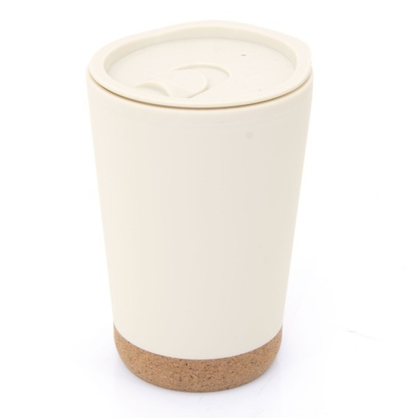 Vaso Térmico Doble Pared PP y Corcho VENEZA Natural - Ref. 10773-CR Cifra