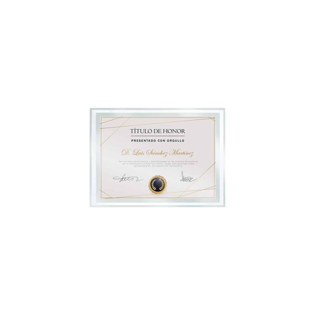 Marco Cristal Diploma A4 BISEL