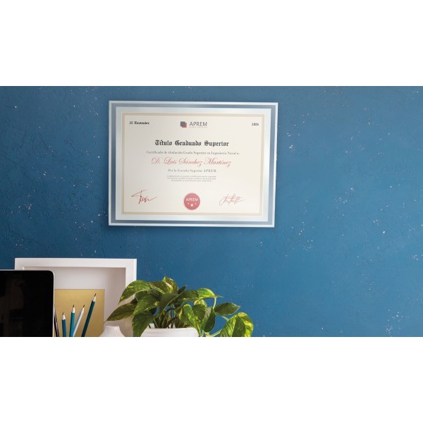 Marco Cristal Diploma A4 BISEL