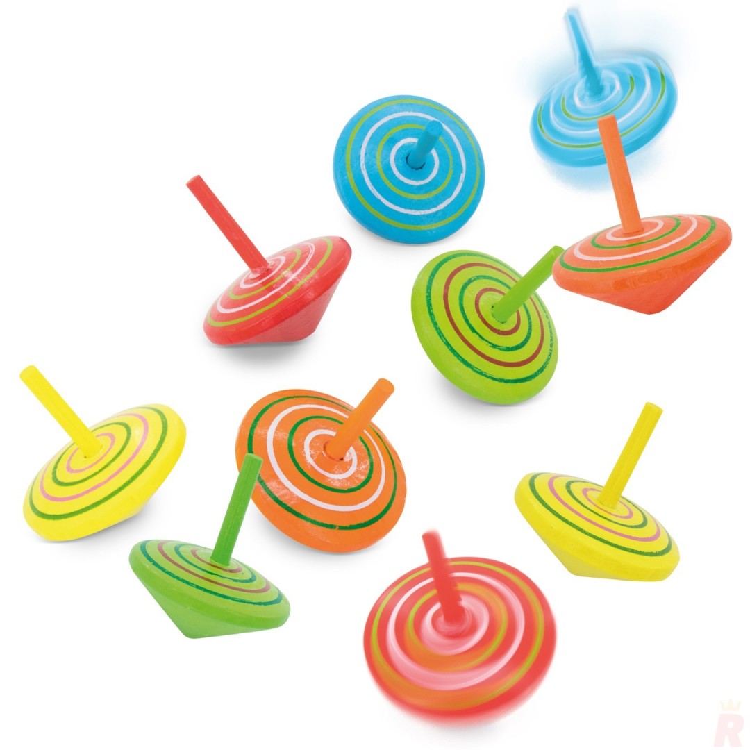 Set 10 Peonzas Madera Natural GIRO - Ref. 10127 Cifra