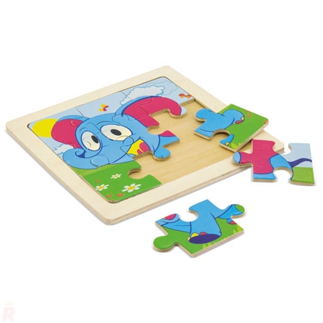 Set 5 Puzles Infantiles Madera Natural JUNIOR