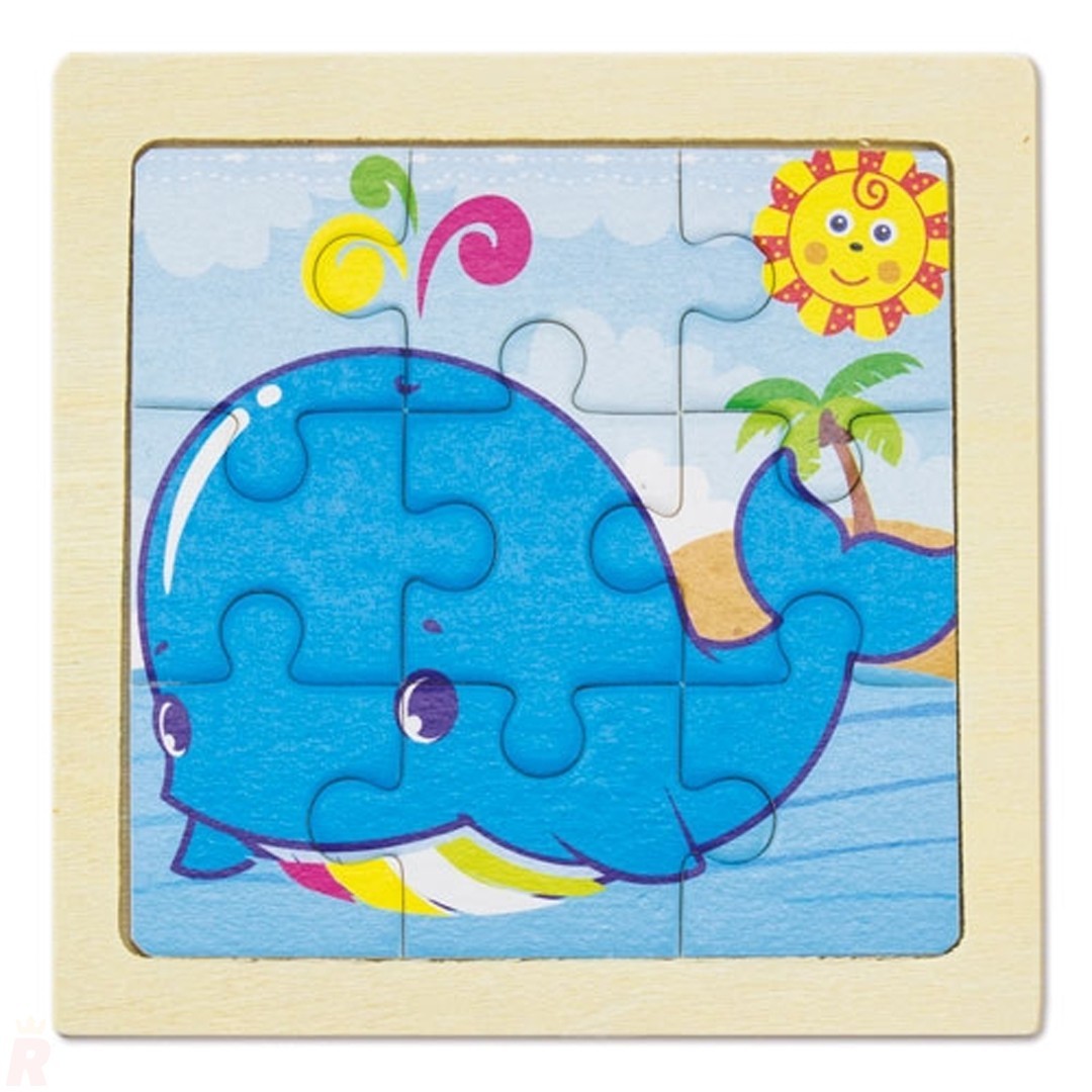 Set 5 Puzles Infantiles Madera Natural JUNIOR