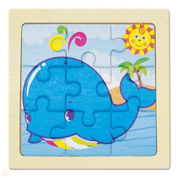 Set 5 Puzles Infantiles Madera Natural JUNIOR