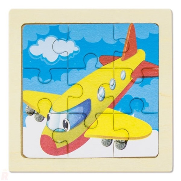 Set 5 Puzles Infantiles Madera Natural JUNIOR
