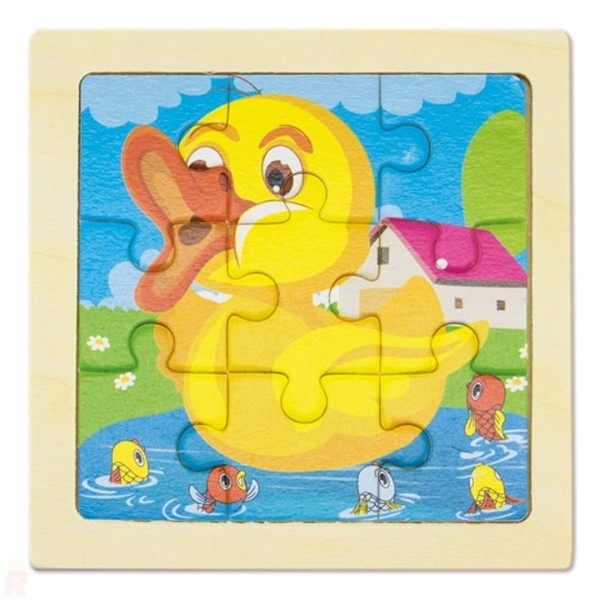 Set 5 Puzles Infantiles Madera Natural JUNIOR