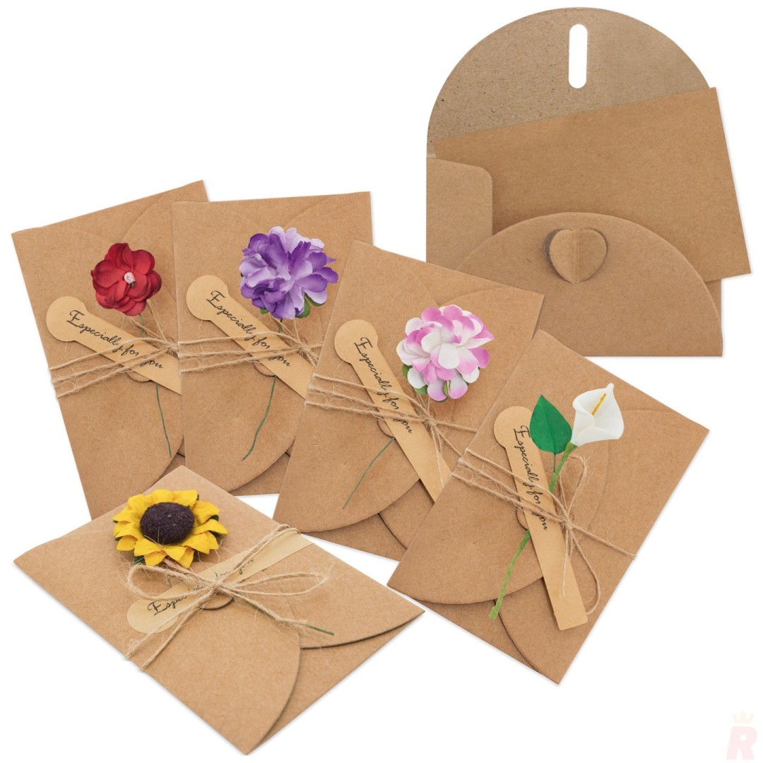 Tarjetas Presentación Vintage Flores Secas (Pack 10) - Ref. 10168 Cifra