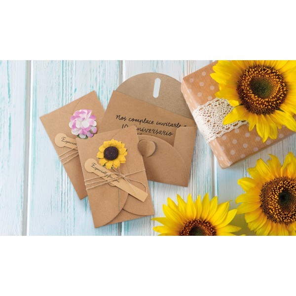 Tarjetas Presentación Vintage Flores Secas (Pack 10)