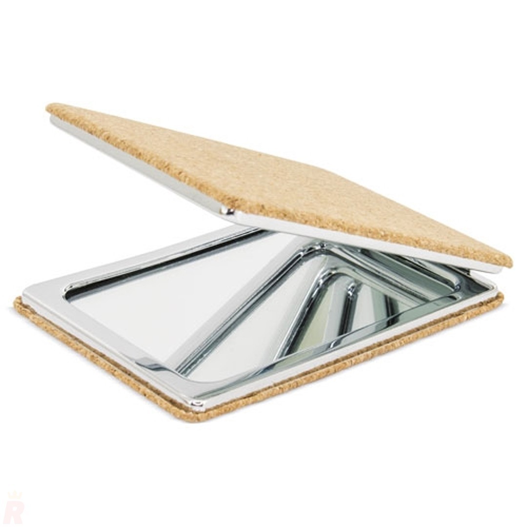 Espejo Bolsillo Plegable Corcho Cuadrado BIANCA