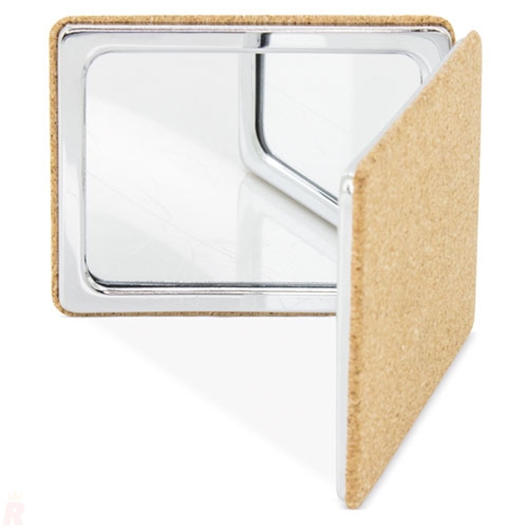 Espejo Bolsillo Plegable Corcho Cuadrado BIANCA