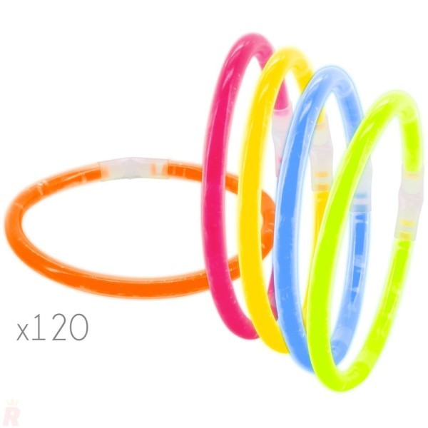 Pulseras Luminosas Fluorescentes NEÓN (Pack 120) - Ref. 10291 Cifra