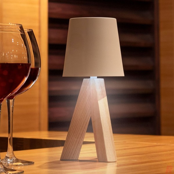 Lámpara LED Patas Madera Natural OTI - Ref. 10593 Cifra