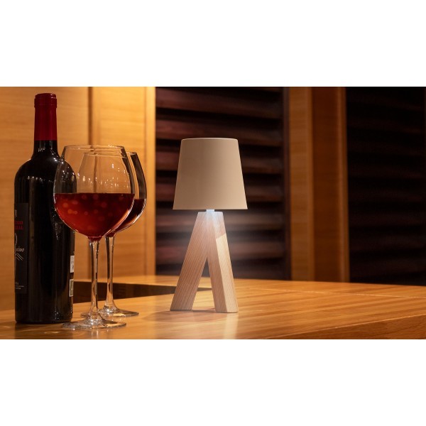 Lámpara LED Patas Madera Natural OTI