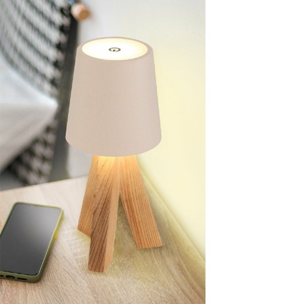 Lámpara LED Patas Madera Natural OTI