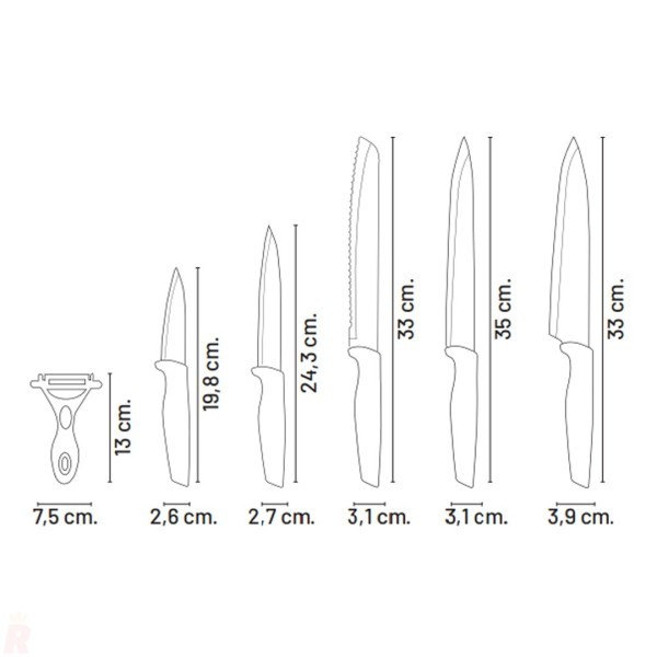 Juego Cuchillos Cocina Profesional TITÁN 6 Piezas