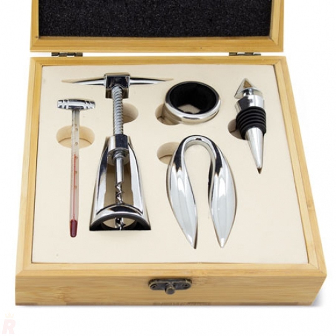 Set Vino Bambú LIVORNO 5 Piezas