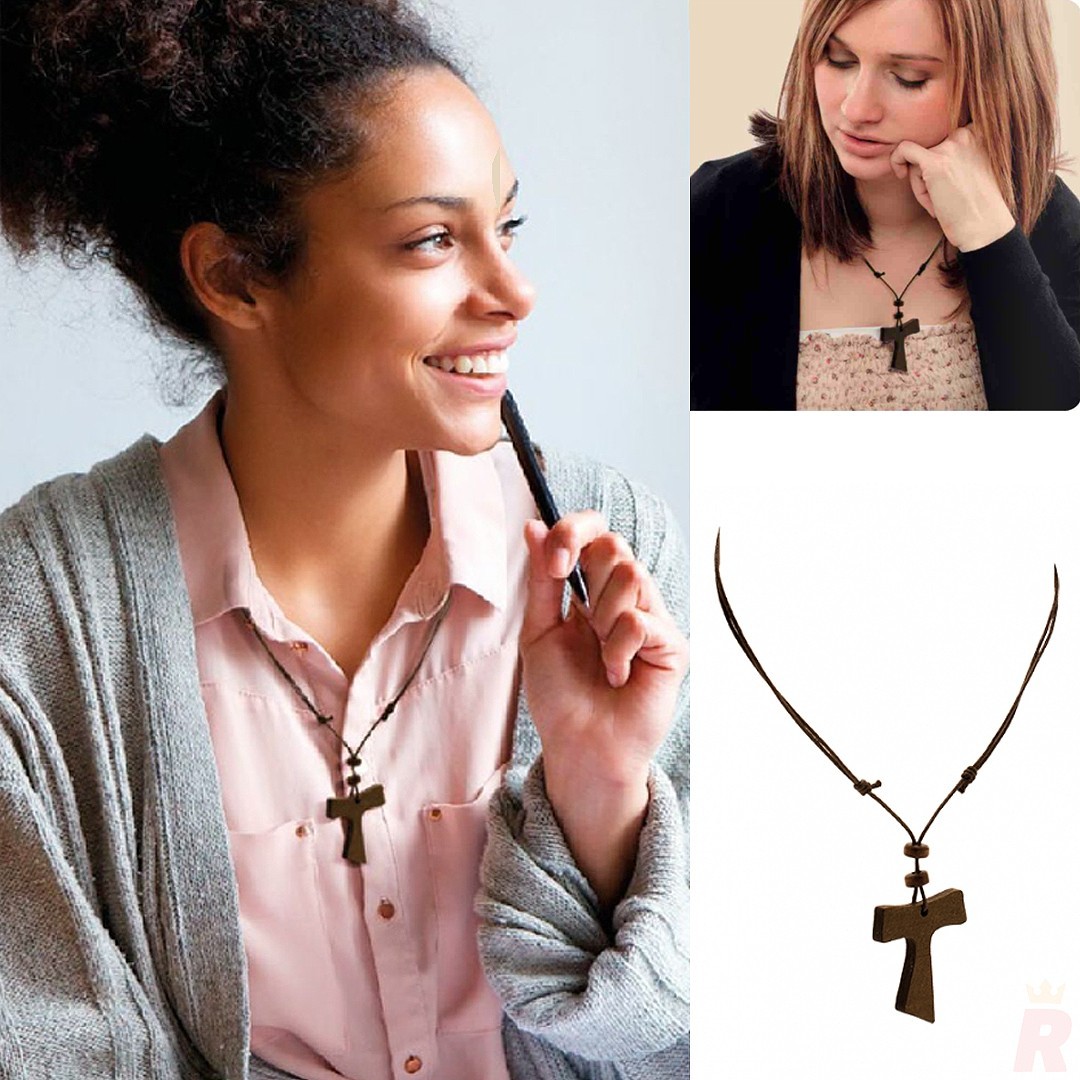 Colgante Cruz Madera TAU - Ref. Z-949 Cifra