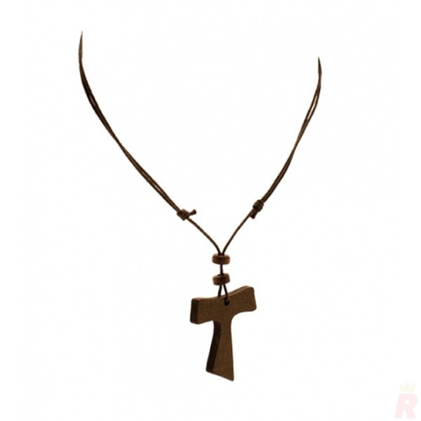 Colgante Cruz Madera TAU