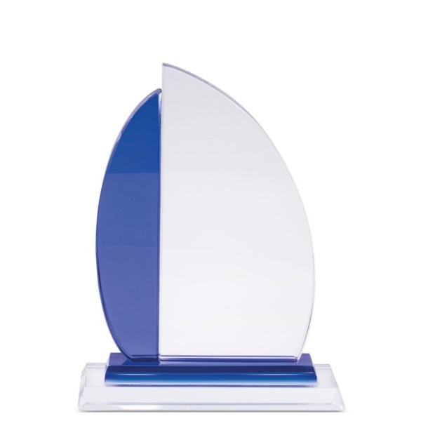 Trofeo Cristal Velas Barco Mediano CÉNIT - Ref. Z-976 Cifra